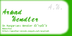 arpad wendler business card